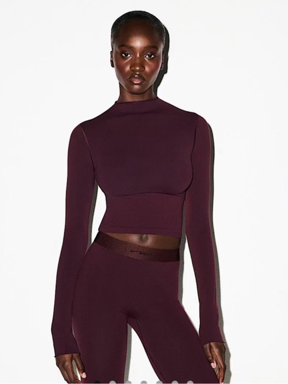 NWT Nike x Skims Vintage Seamless top XXS (G22) currant mock neck